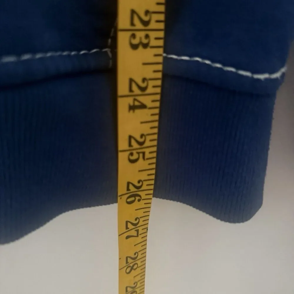 True Religion Big T Zip Up Hoodie Posiedon Blue Full Zip Jacket Medium